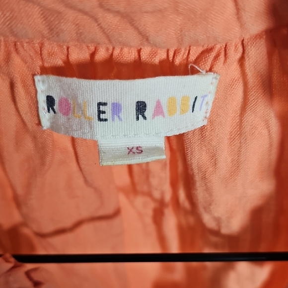 Roller Rabbit Coral Ruffle Neck Blouse - Picture 6 of 7